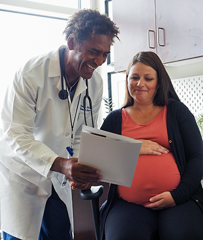 Dr. Nizar Olabi and a Witham Maternity Center patient