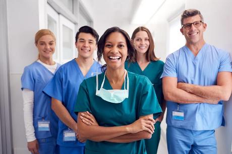 Medicval Stall standing in group in hallway